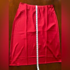 J Crew Factory red A-line midi slip skirt NWT